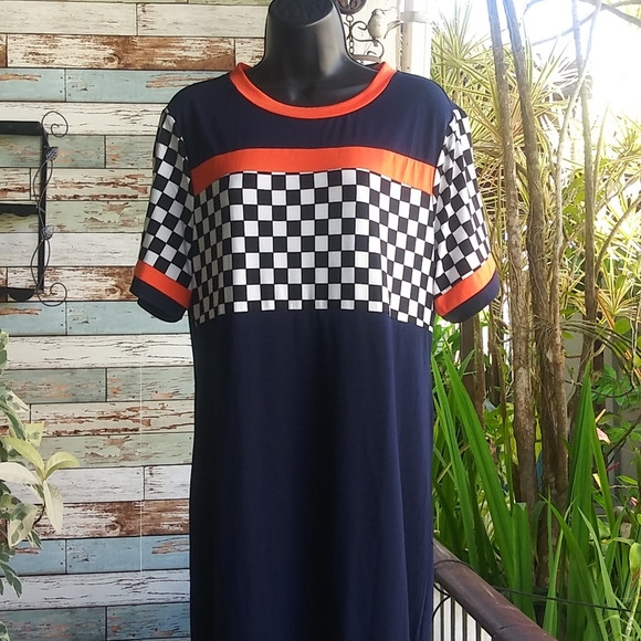 New Navy Color Block Sport Dress Sz 2X - Picture 6 of 7